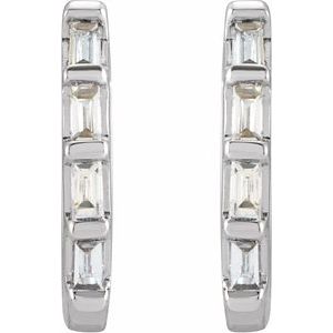 14K White 1/10 CTW Natural Diamond Huggie Earrings