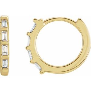 14K Yellow 1/10 CTW Natural Diamond Huggie Earrings