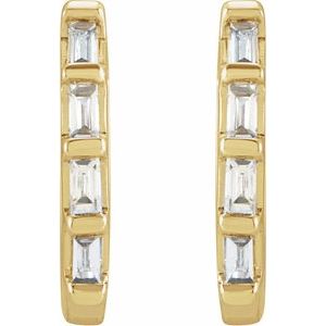 14K Yellow 1/10 CTW Natural Diamond Huggie Earrings