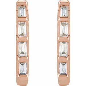 14K Rose 1/10 CTW Natural Diamond Huggie Earrings