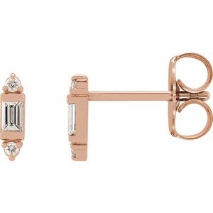 14K Rose 1/10 CTW Natural Diamond Earrings