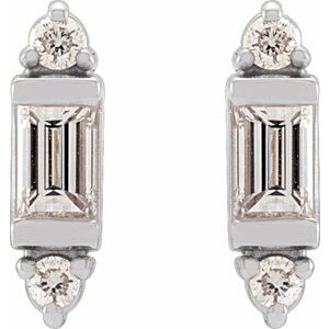 14K White 1/10 CTW Natural Diamond Earrings