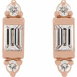 14K Rose 1/10 CTW Natural Diamond Earrings