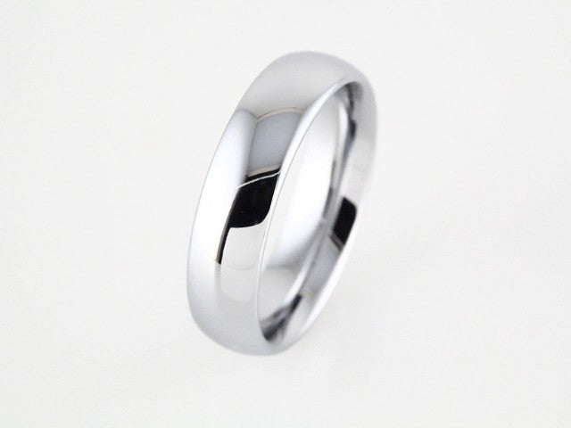 White Tungsten 6 mm Half Round Band Size 10