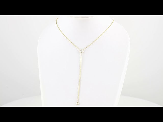 14K White 1/5 CTW Natural Diamond Bar 15-17" Y Necklace