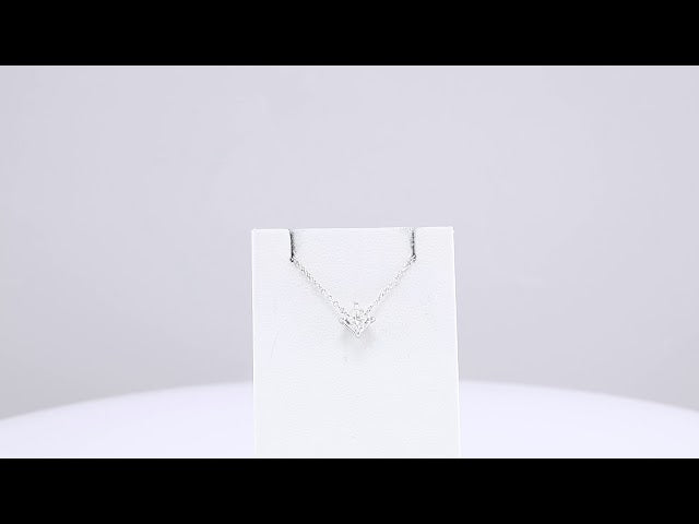 14K White 1/2 CTW Natural Diamond Solitaire 16" Necklace