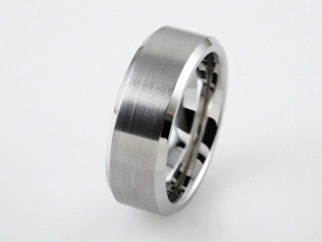 Stainless Steel 7 mm Beveled-Edge Band Size 10